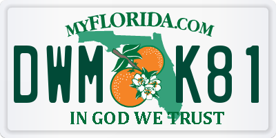 FL license plate DWMK81