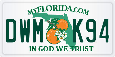 FL license plate DWMK94