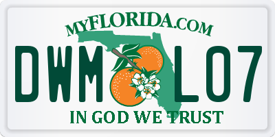 FL license plate DWML07