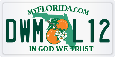 FL license plate DWML12