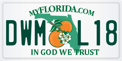 FL license plate DWML18