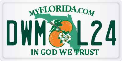 FL license plate DWML24