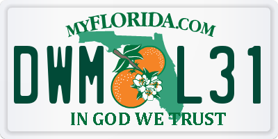 FL license plate DWML31