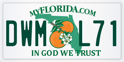 FL license plate DWML71