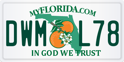FL license plate DWML78