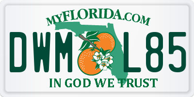 FL license plate DWML85