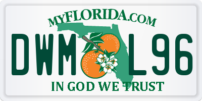 FL license plate DWML96