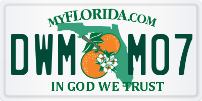 FL license plate DWMM07