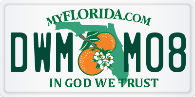 FL license plate DWMM08