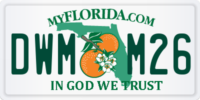 FL license plate DWMM26