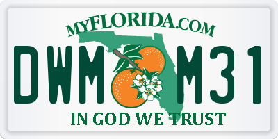 FL license plate DWMM31