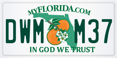 FL license plate DWMM37