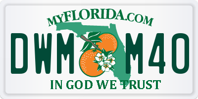 FL license plate DWMM40