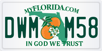 FL license plate DWMM58