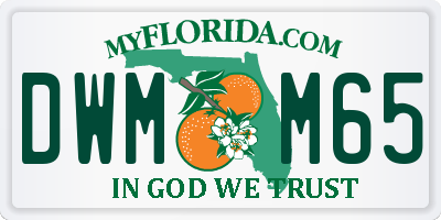 FL license plate DWMM65