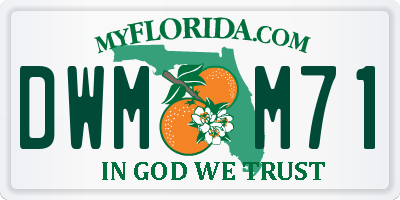 FL license plate DWMM71