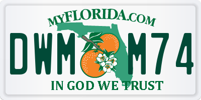 FL license plate DWMM74