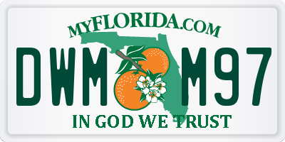FL license plate DWMM97