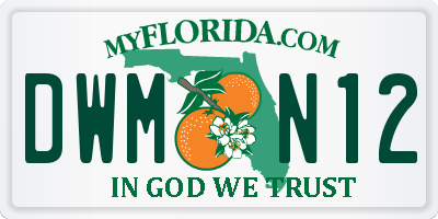 FL license plate DWMN12