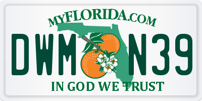 FL license plate DWMN39
