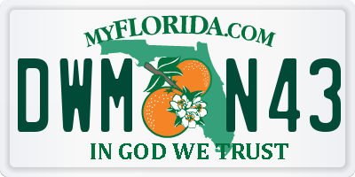 FL license plate DWMN43