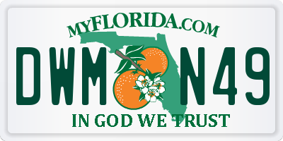 FL license plate DWMN49