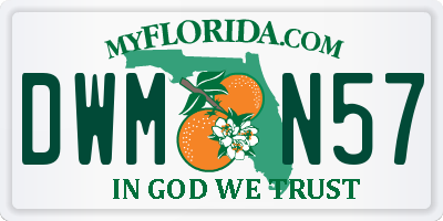 FL license plate DWMN57