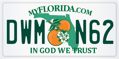 FL license plate DWMN62
