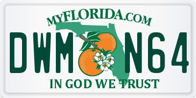 FL license plate DWMN64