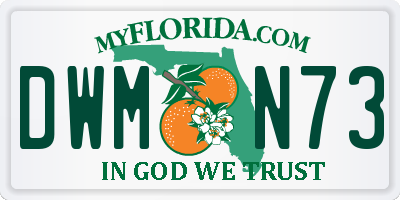 FL license plate DWMN73