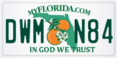 FL license plate DWMN84