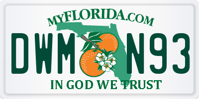 FL license plate DWMN93