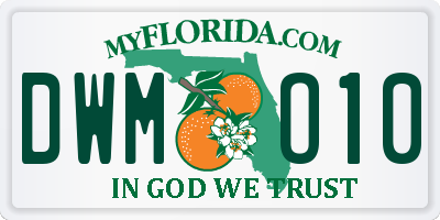 FL license plate DWMO10
