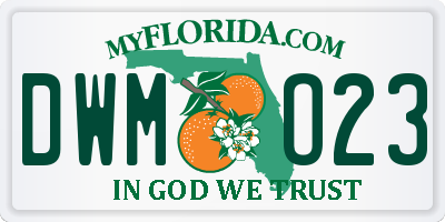 FL license plate DWMO23