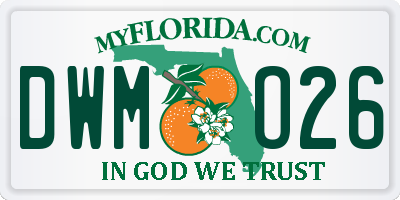 FL license plate DWMO26