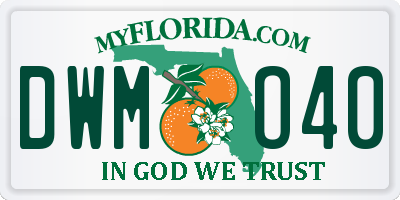 FL license plate DWMO40
