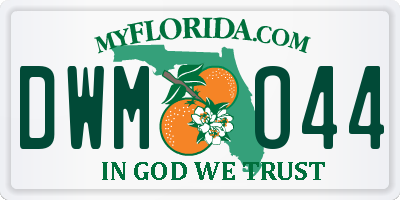 FL license plate DWMO44