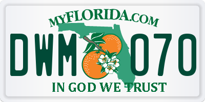 FL license plate DWMO70