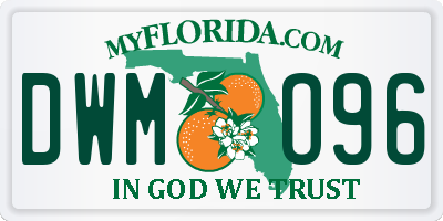 FL license plate DWMO96