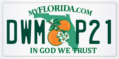 FL license plate DWMP21