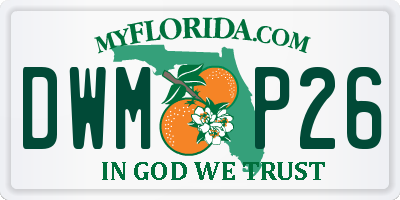 FL license plate DWMP26