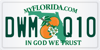 FL license plate DWMQ10