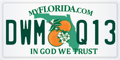 FL license plate DWMQ13