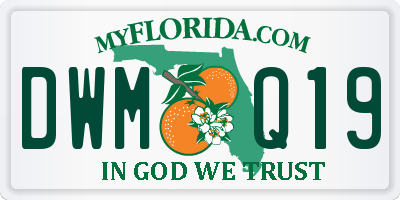 FL license plate DWMQ19