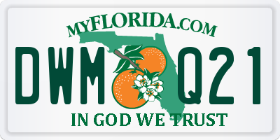 FL license plate DWMQ21