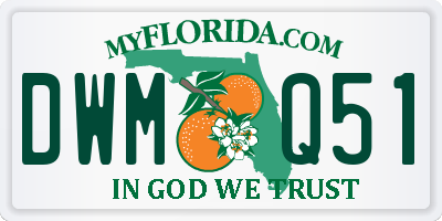 FL license plate DWMQ51
