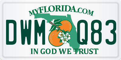 FL license plate DWMQ83
