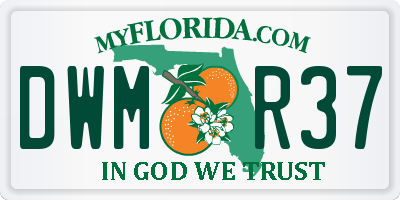 FL license plate DWMR37