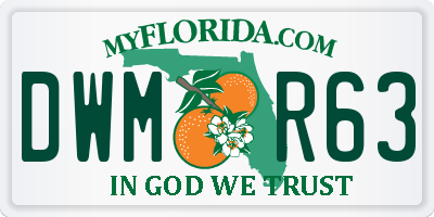 FL license plate DWMR63