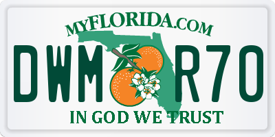 FL license plate DWMR70